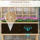 image 4 of Outsunny Wood Raised Planter w/ Trellis Drain Holes Elevated Garden Bed Grey