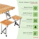 image 2 of Oypla Portable Wooden Folding Outdoor Picnic Table and Bench Set 4 Seats Brown