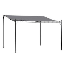 Outsunny 4 x 3M Wall Mounted Awning Free Stand Canopy Shade Porch Pergola Cream