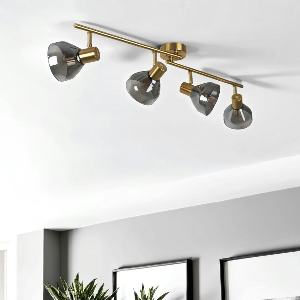 image 1 of Fosco 4 Light Split Bar Brass Spot Ceiling Light