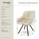 image 6 of Lounge Armchair Living Room Accent Chair 360 Swivel Slim Steel Legs Velvet Fabric  - Set of 2 Cream