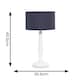 image 3 of ValueLights Victoria White Wood Table Lamp Navy Blue Shade and Bulb