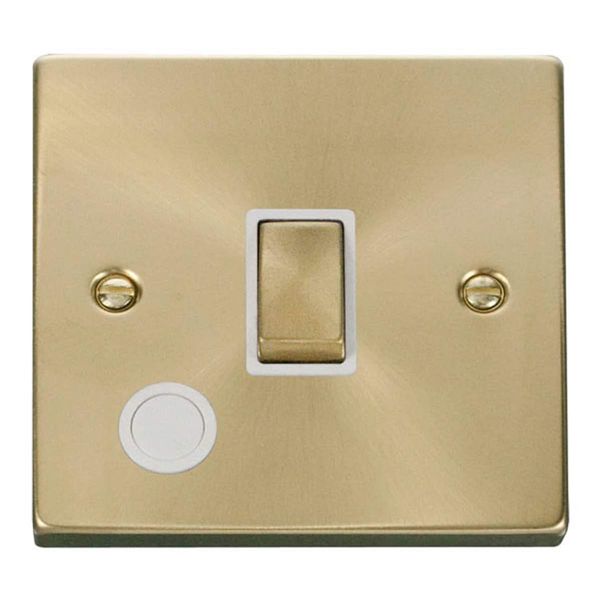 SE HOME Satin Brushed Brass 1 Gang 20A Ingot DP Switch With Flex Gold Satin Brass
