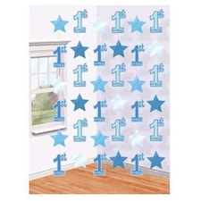 First Birthday Boy String Decorations – 7 Ft / 213cm – Pack of 6