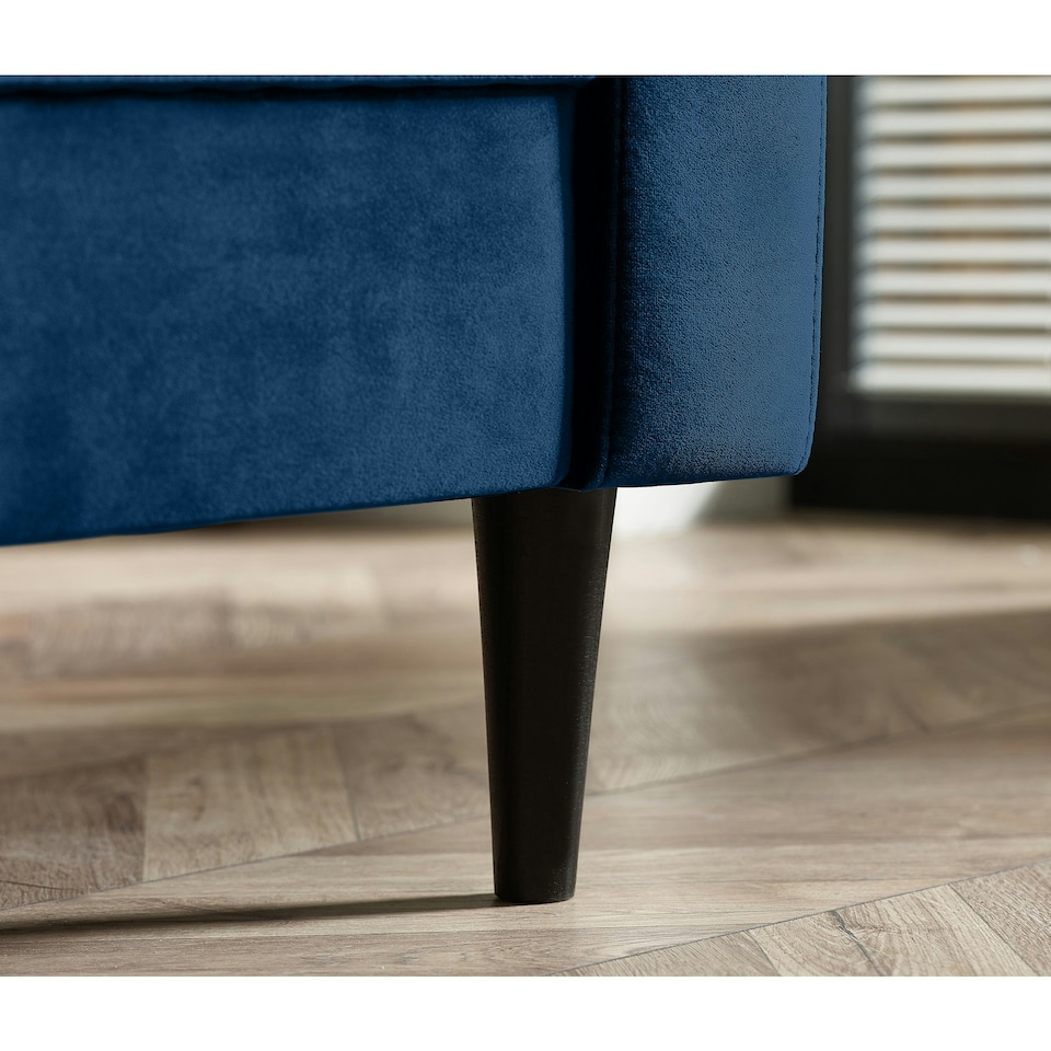 image 1 of Furniturebox Jolene 3 Seater Navy Blue Velvet Sofa