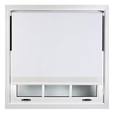 FURNISHED Thermal Blackout Roller Blinds with Glitter Edge - (W)60cm x (L)210cm | White | White | (W) 60cm x (L) 210cm