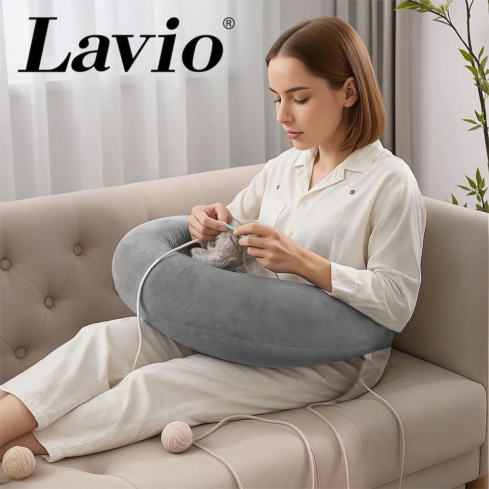 image 1 of Lavio Reading Gaming Pillow Ergonomic Bed Rest Cushion for Back Arm Support