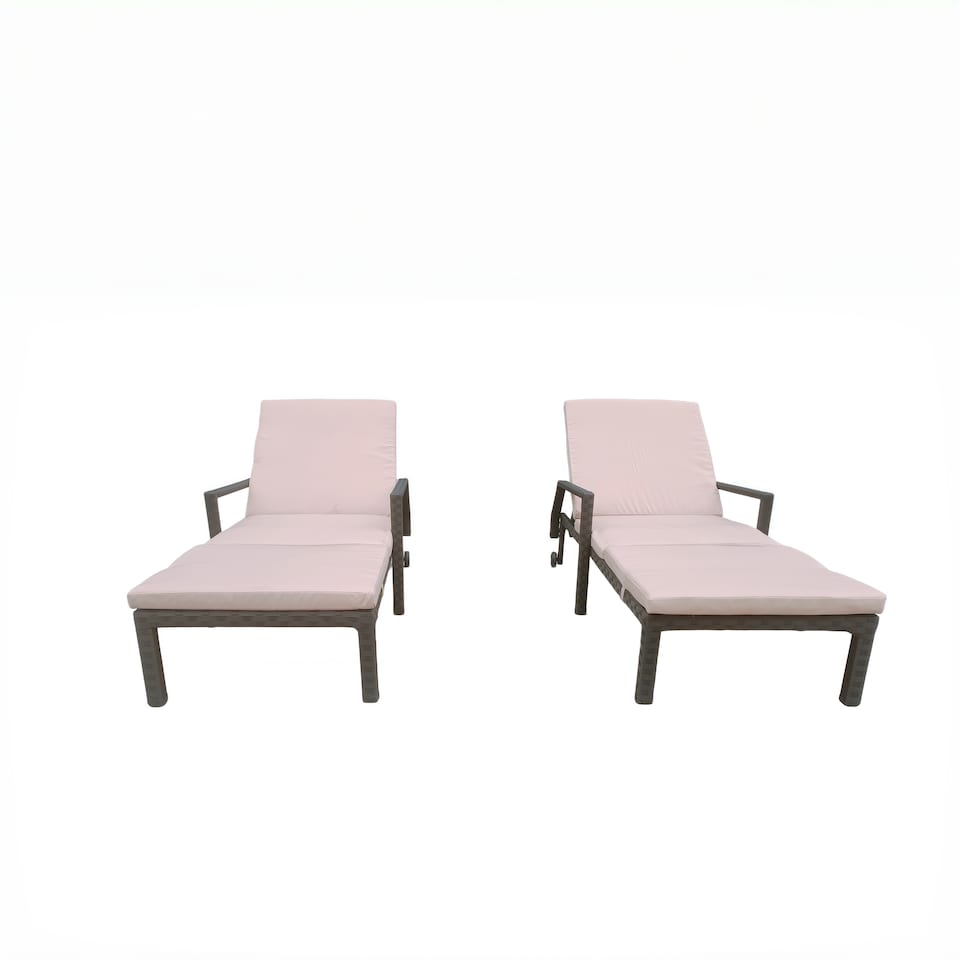 image 1 of Garden Rattan Recliner Sun Lounger, 5 Position Reclining Daybed