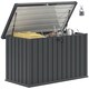 image 1 of Outsunny 400L Garden Storage Box Waterproof Metal Outdoor Storage Box with Lockable Lid, Storage Container Furniture Deck Box, 124 x 66 x 72 cm, Dark Grey