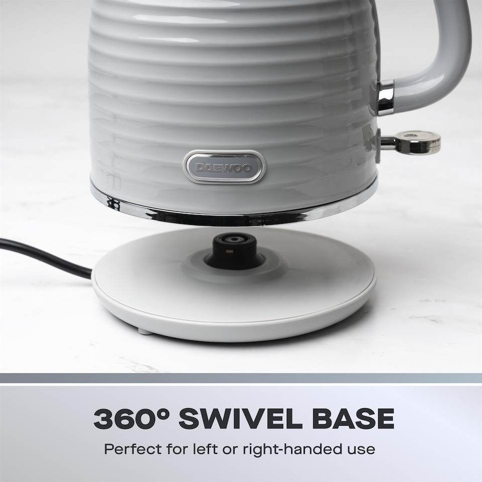 image 1 of Daewoo Sienna 1.7L Rapid Boil Kettle and 4 Slice Toaster Set | Grey | Grey | 4-slice