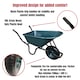 image 9 of 110 Litre 150kg Capacity Heavy Duty Outdoor Pneumatic Plastic Garden Wheelbarrow in Green