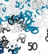 image 4 of 50th Birthday Confetti Blue & Silver 4 pack x 14 grams birthday decoration Foil Metallic 4 pack