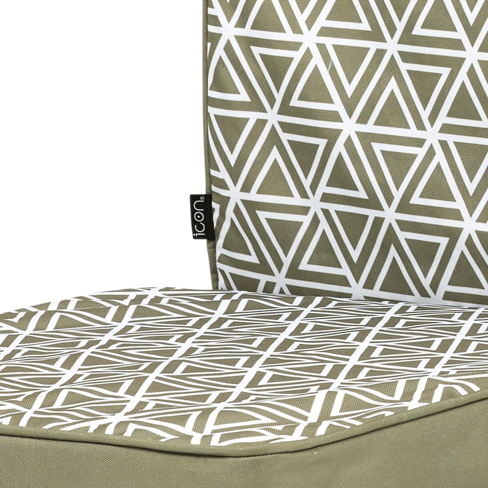 image 1 of High Back Seat Pad Triangle Geo Olive