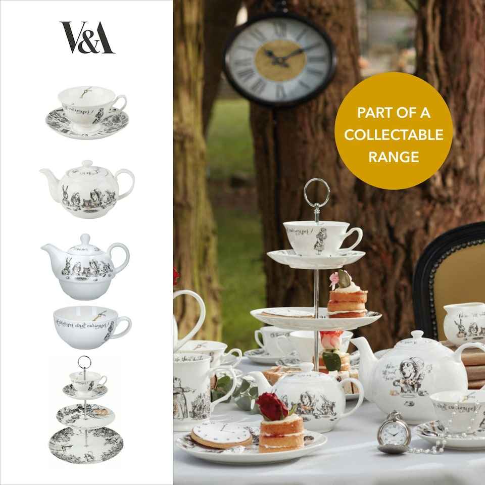 image 1 of V&A Alice in Wonderland Espresso Cup Saucer White 100ml White