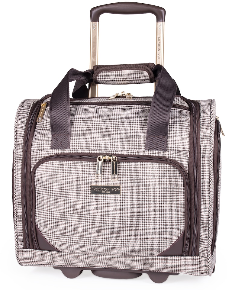 image 1 of London Fog Camberley 15in Underseat Carry-On Flight Bag, 2 Wheel Cabin Suitcase, Brown