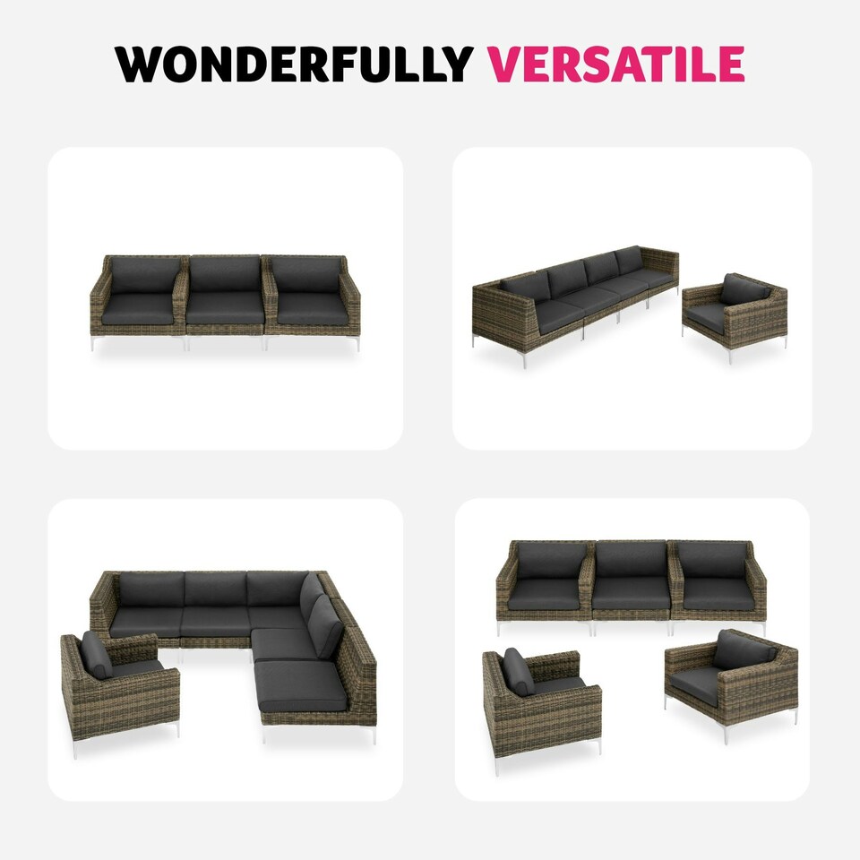 image 1 of Rattan Garden Furniture Villanova - armchair, thick seat cushion, 85 x 89 x 72 cm