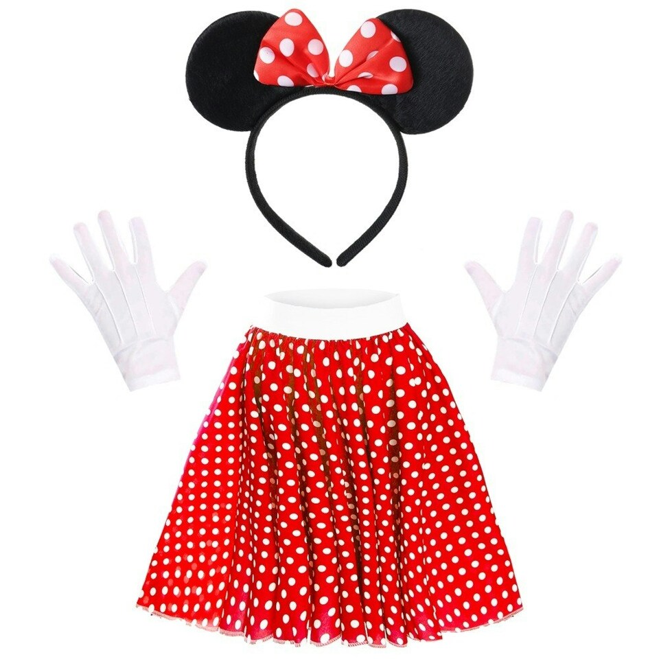 image 1 of Cartoon Mouse Costume - 18" Short Skirt | Red | XL