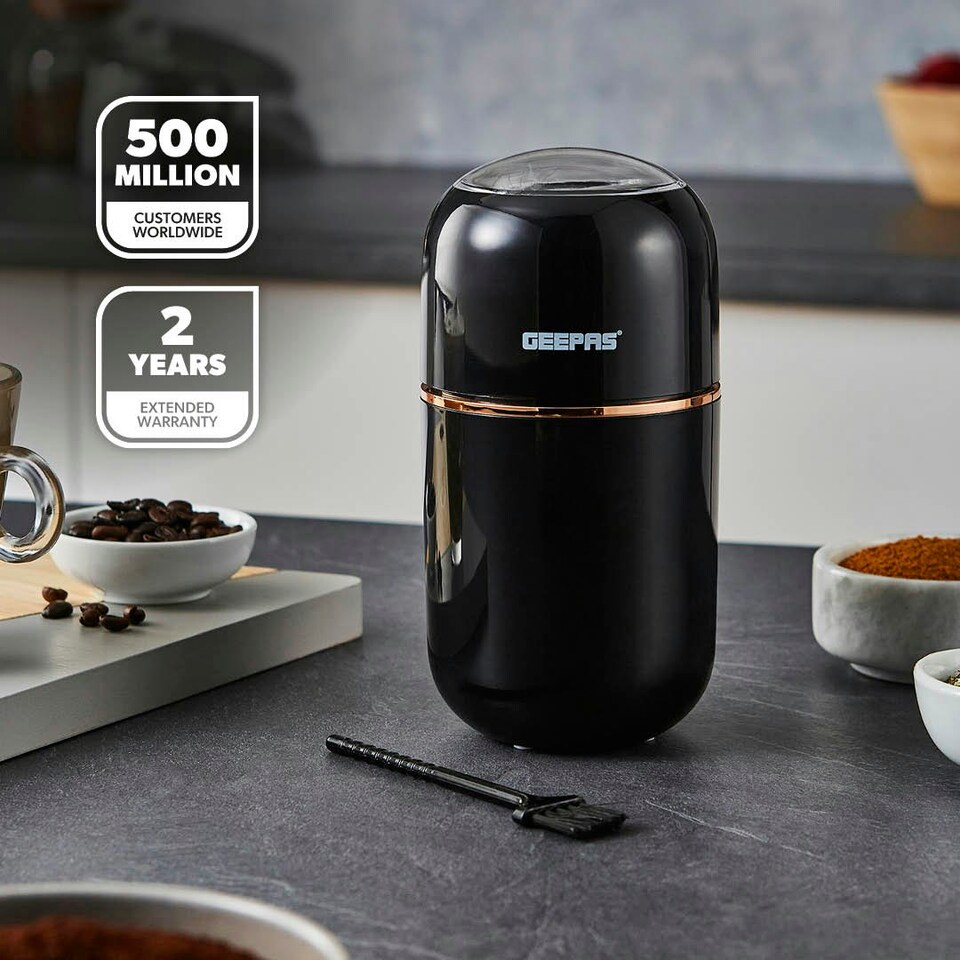 image 1 of GEEPAS Coffee Grinder 80 g, Capacity Stainless Steel Bowl & Double Blades