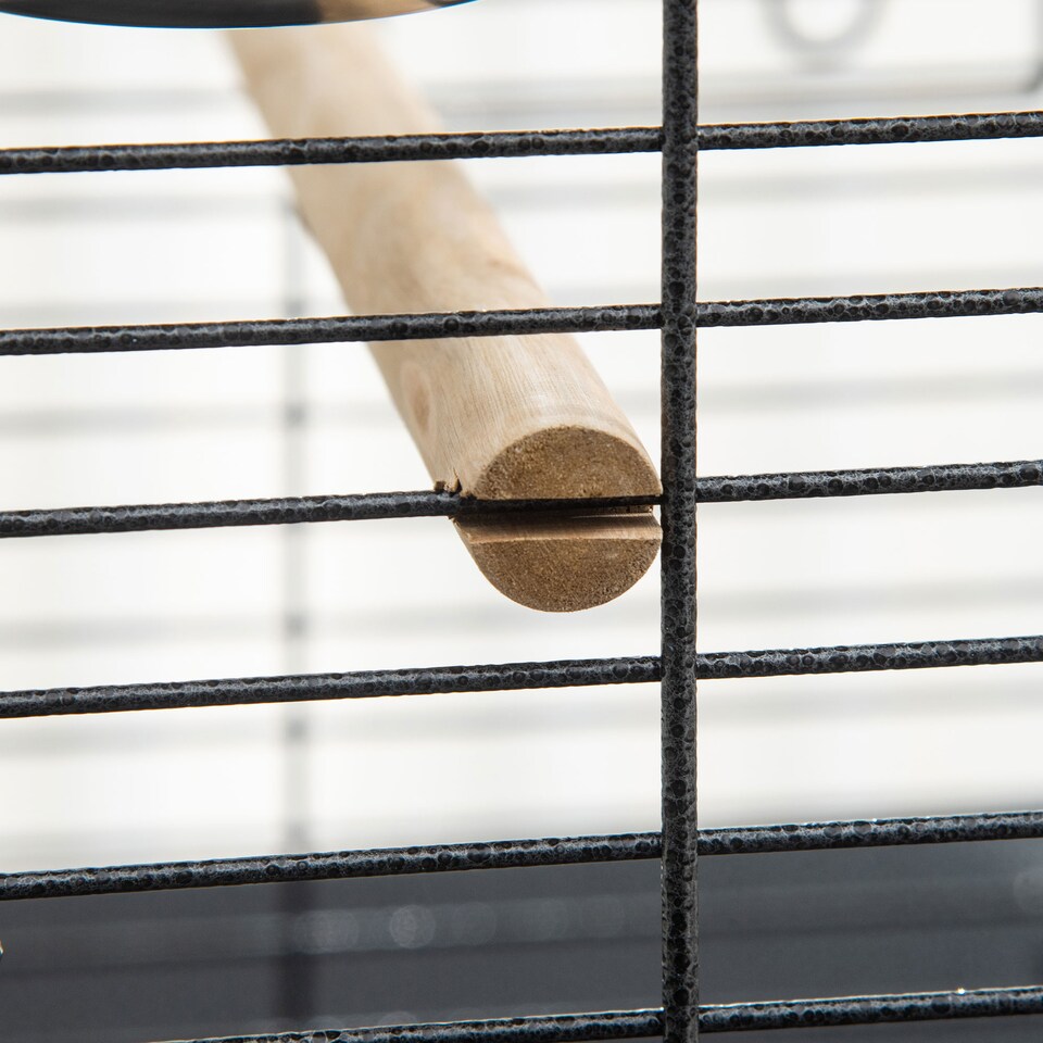 image 1 of PawHut 156cm Bird Cage,Large Parrot Cage with Open Play Top, Perch, Seed Guard, Wheels, Storage Shelf for Budgie, Cockatiel, Conure, Lovebird, Dark Grey