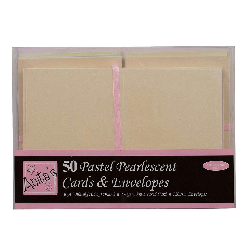 image 1 of Anita's Cards/Envelopes (50 Pack), Pastel Pearlescent, A6
