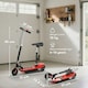 image 7 of HOMCOM Folding Ride on Powered Scooter w/ Warning Bell for Age 6-14 Years, Red