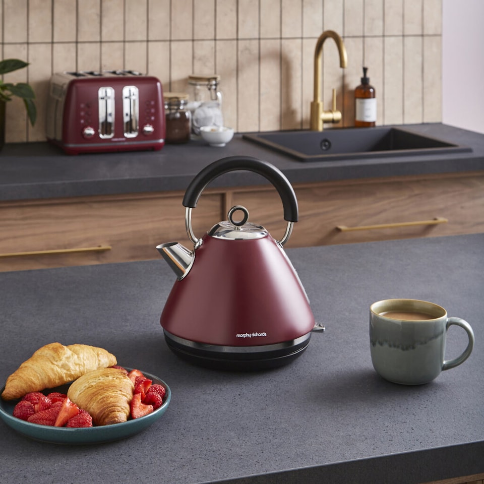 image 1 of Morphy Richards Limited Edition Accents Rhubarb Kettle & Toaster Set