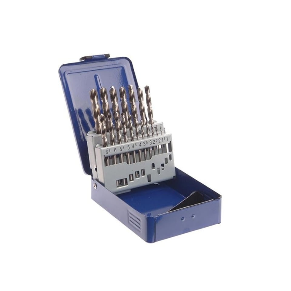Faithfull Hss Pro Drill Sets In Metal Case - Multi Colour - Set of 19