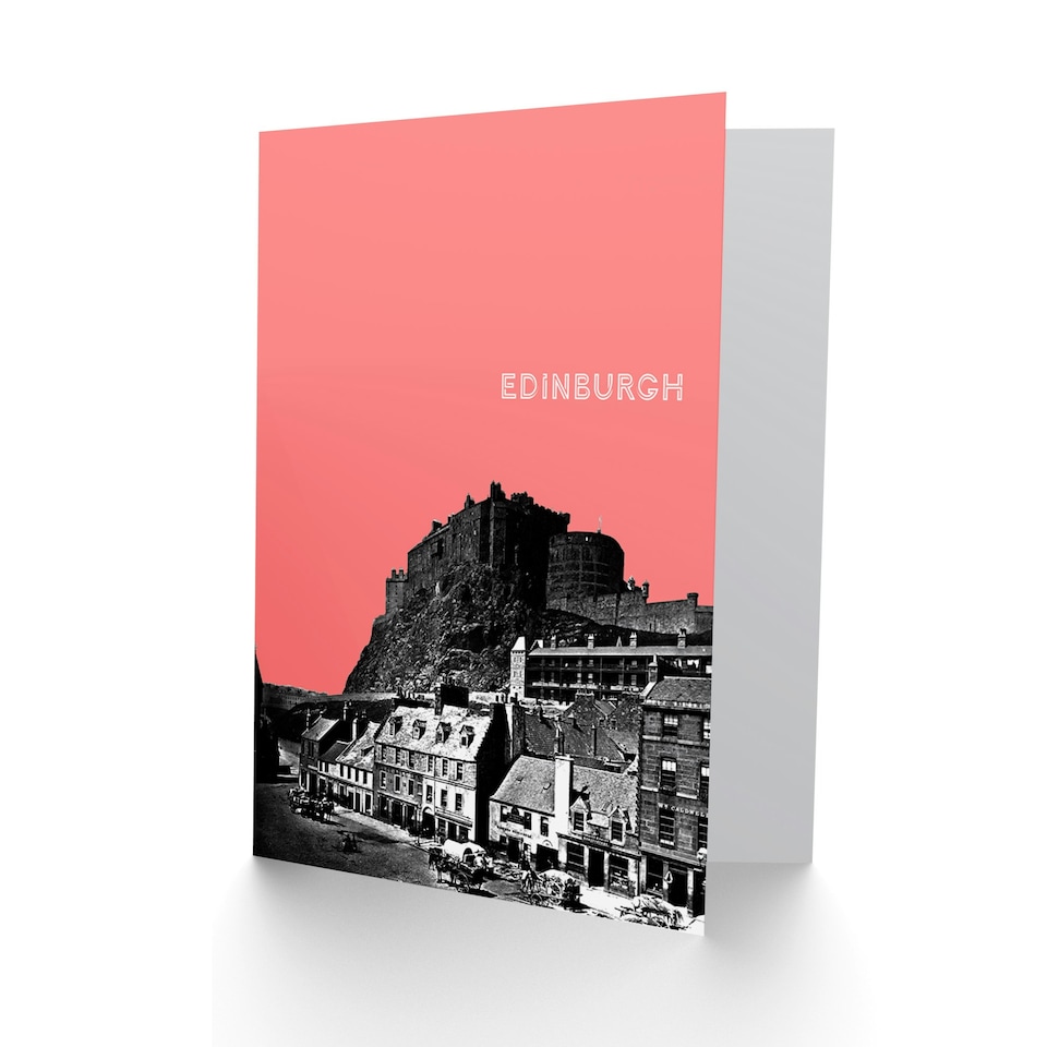 image 1 of Grassmarket Edinburgh Coral Scottish Scotland Card