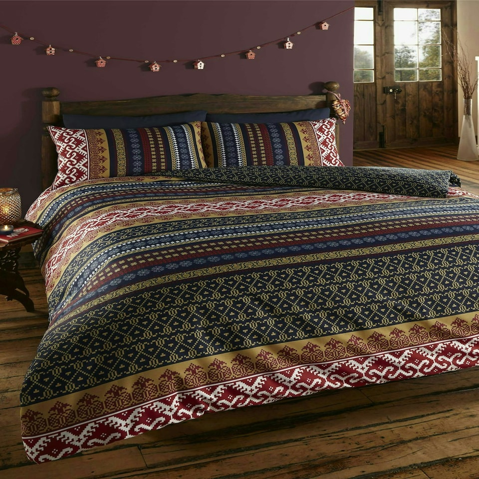 image 1 of Orkney Print Duvet Cover Set - Single - Multi | Multi | Single