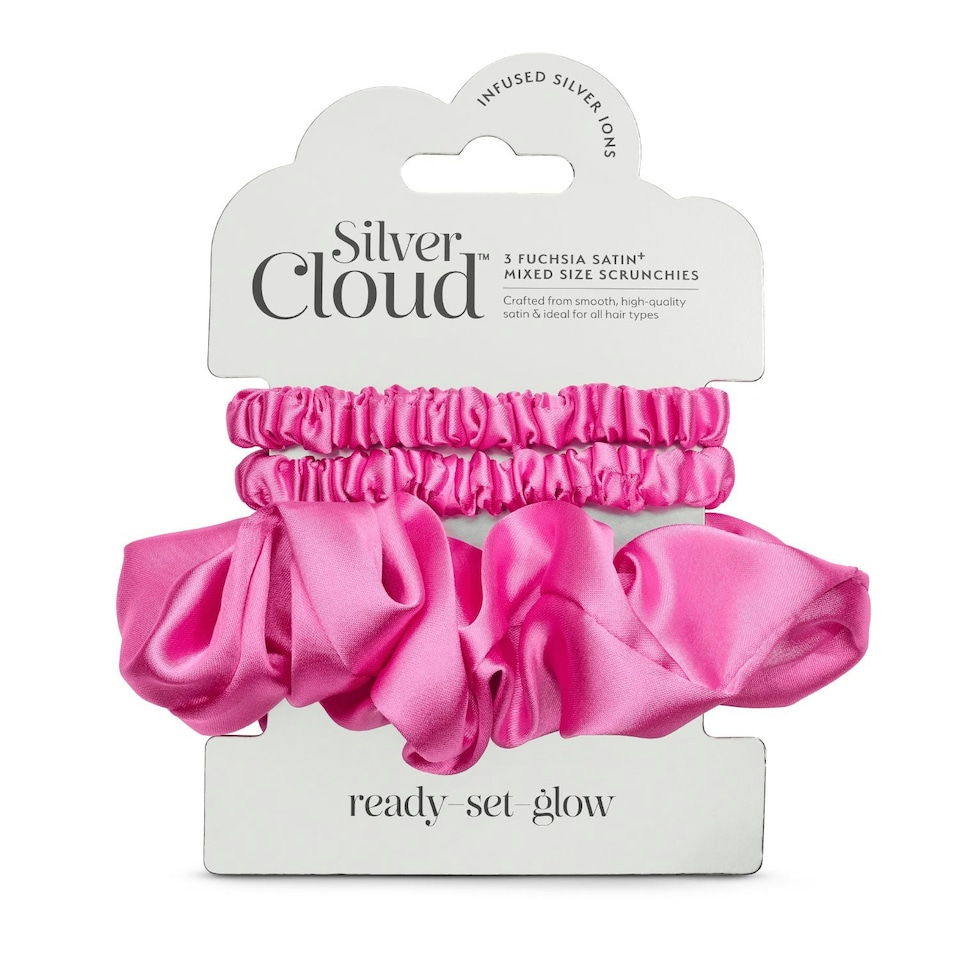 image 1 of Silver Cloud Silver Ion Infused Mixed Fuchsia Scrunchies