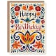 image 1 of Bright Floral Letterpress Pattern Woman Her Birthday Card