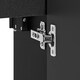 image 4 of Bathroom Vanity Unit 400mm Ribbed Black Modern Wall Floating Cloakroom Cabinet with Sink Basin - Adel