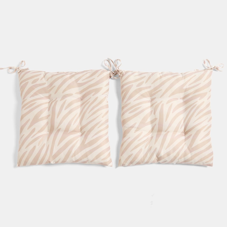 image 1 of OHS 2 x Animal Print Garden Seat Pads Outdoor Chair Cushions