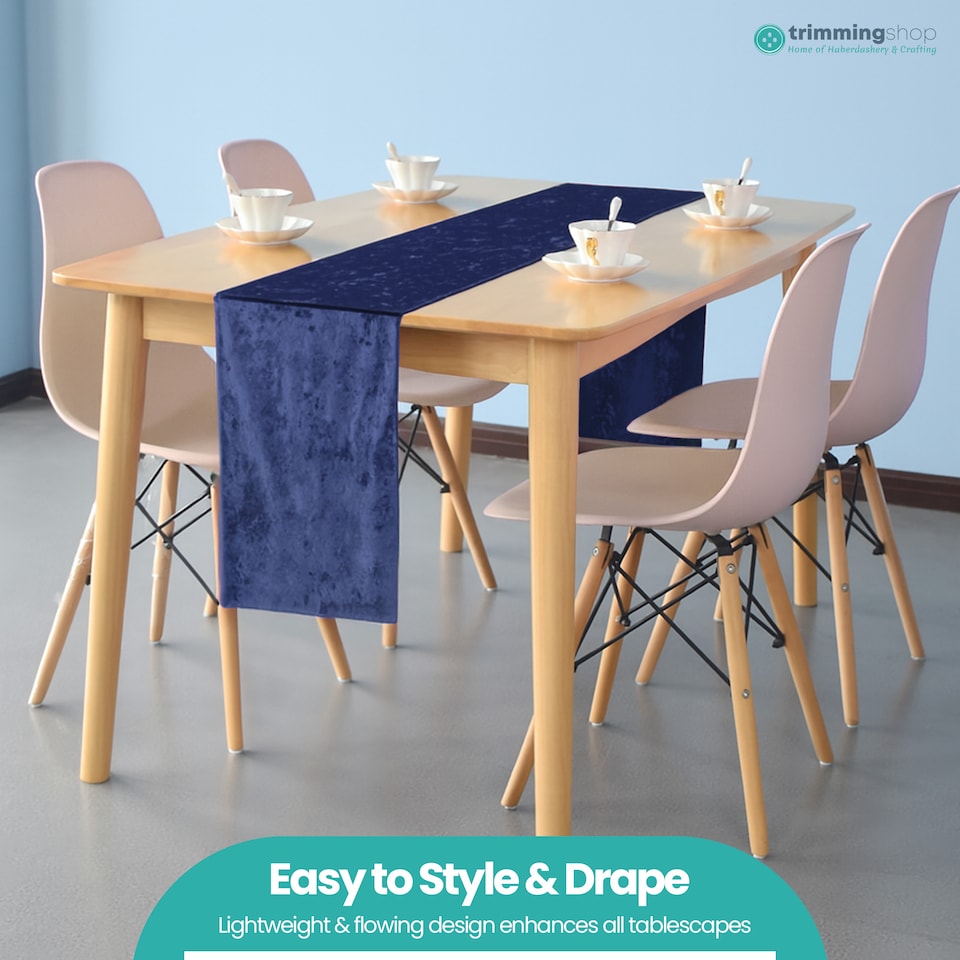 image 1 of Crushed Velvet Table Runner, Glitz Table Runners - 33 x 274cm