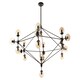 image 4 of Interiors by Premier Matte Black 21 Arm Pendant Lamp, Mid Century Sputnik Style Ceiling Light With Brown Glass Globes
