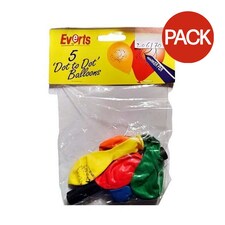 Everts Latex Dotted Balloon Kit (Pack of 5) - Multicoloured - One Size