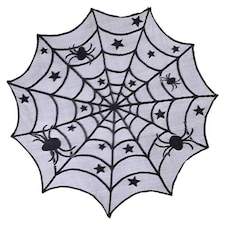 Black Spider's Web Halloween Round Tablecover 1m