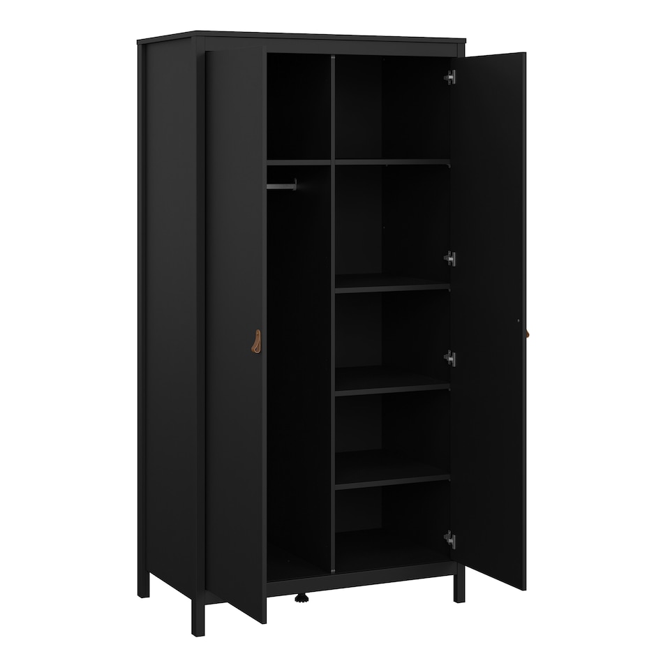 image 1 of Barcelona Wardrobe with 2 Doors in Matt Black