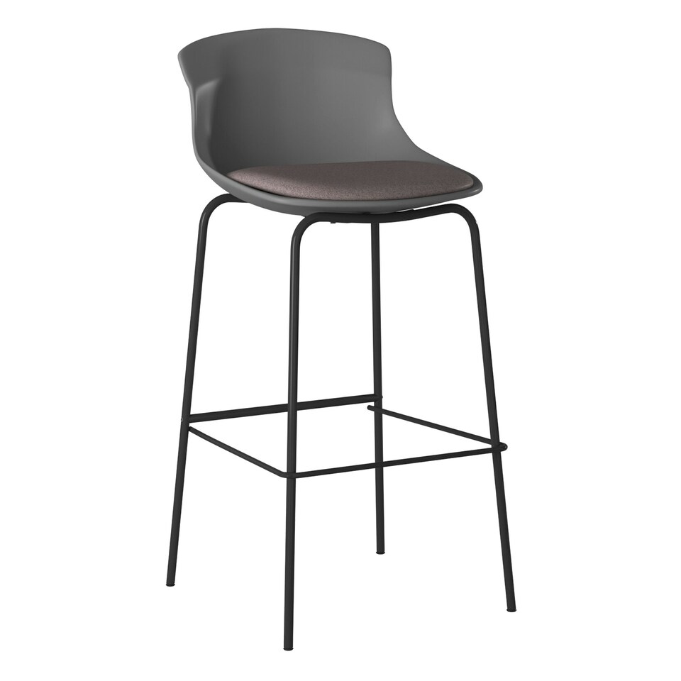 image 1 of Helena Barstool with Footrest in White