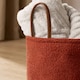 image 3 of OHS Teddy Fleece Boucle Toy Storage Organiser Clothes Laundry Basket Orange | Rust