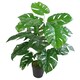 image 6 of 60cm Artificial Monstera Plant with Golden Metal Planter Included