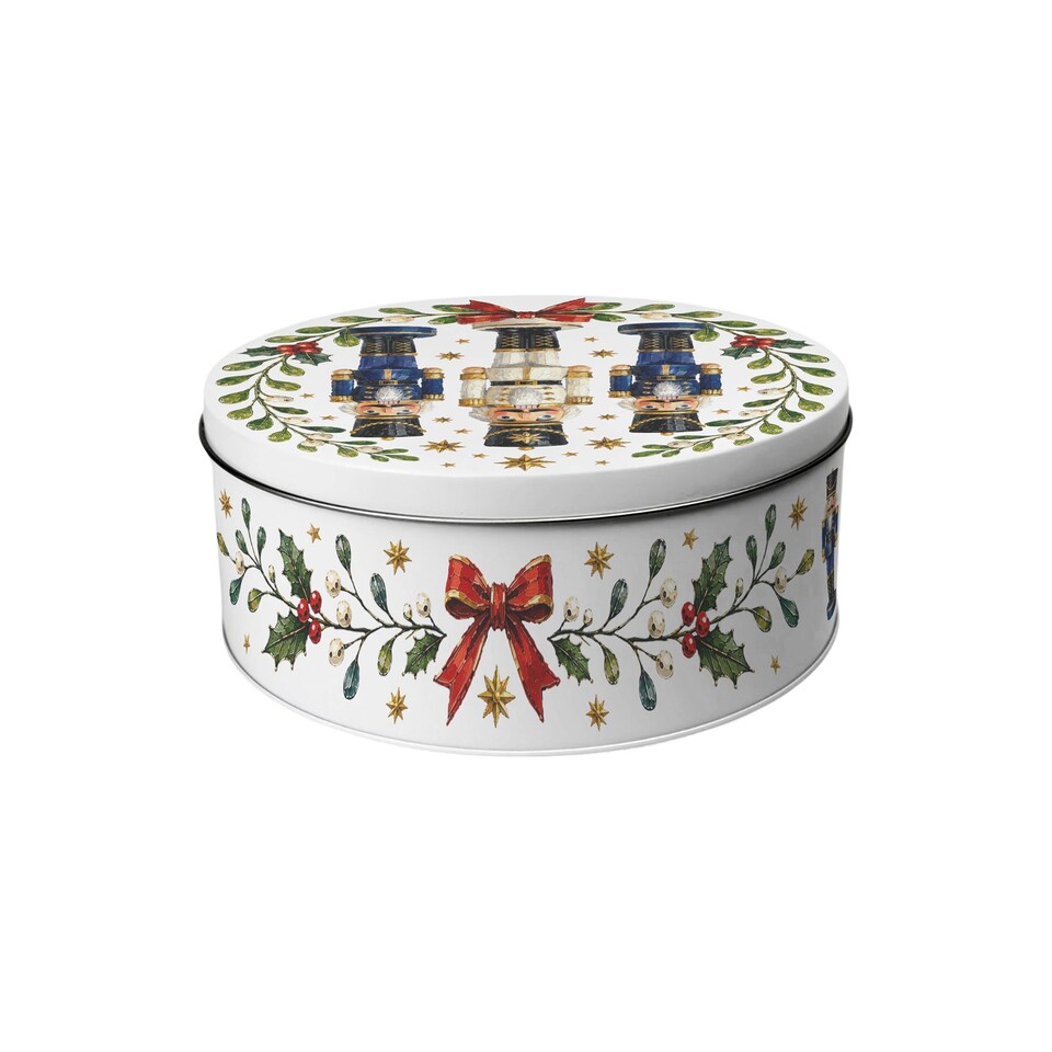 image 1 of Festive Nutcrackers Round Christmas Cake Tin