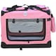 image 1 of HugglePets Fabric Crate Foldable Pet Carrier Pink | S