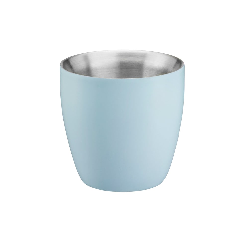 image 1 of Set of 2 Stainless Steel Espresso Coffee Cups – 90ml Double Wall Insulated Mini Drinking Mugs | Blue | Blue | 2