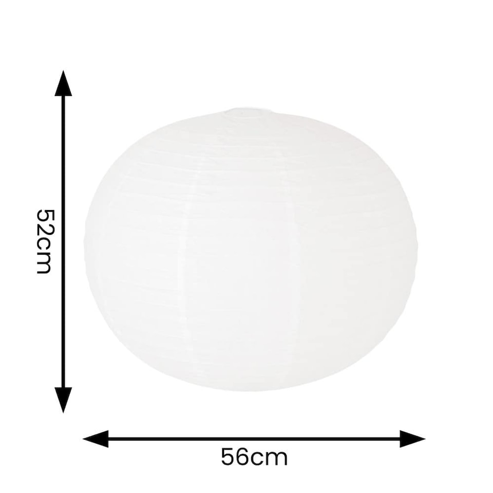 image 1 of ValueLights Isla White Paper Globe Ceiling 60cm Lamp Shade | White