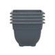 image 1 of Bell Pot 4x 37cm Square Plastic Garden Planter Black