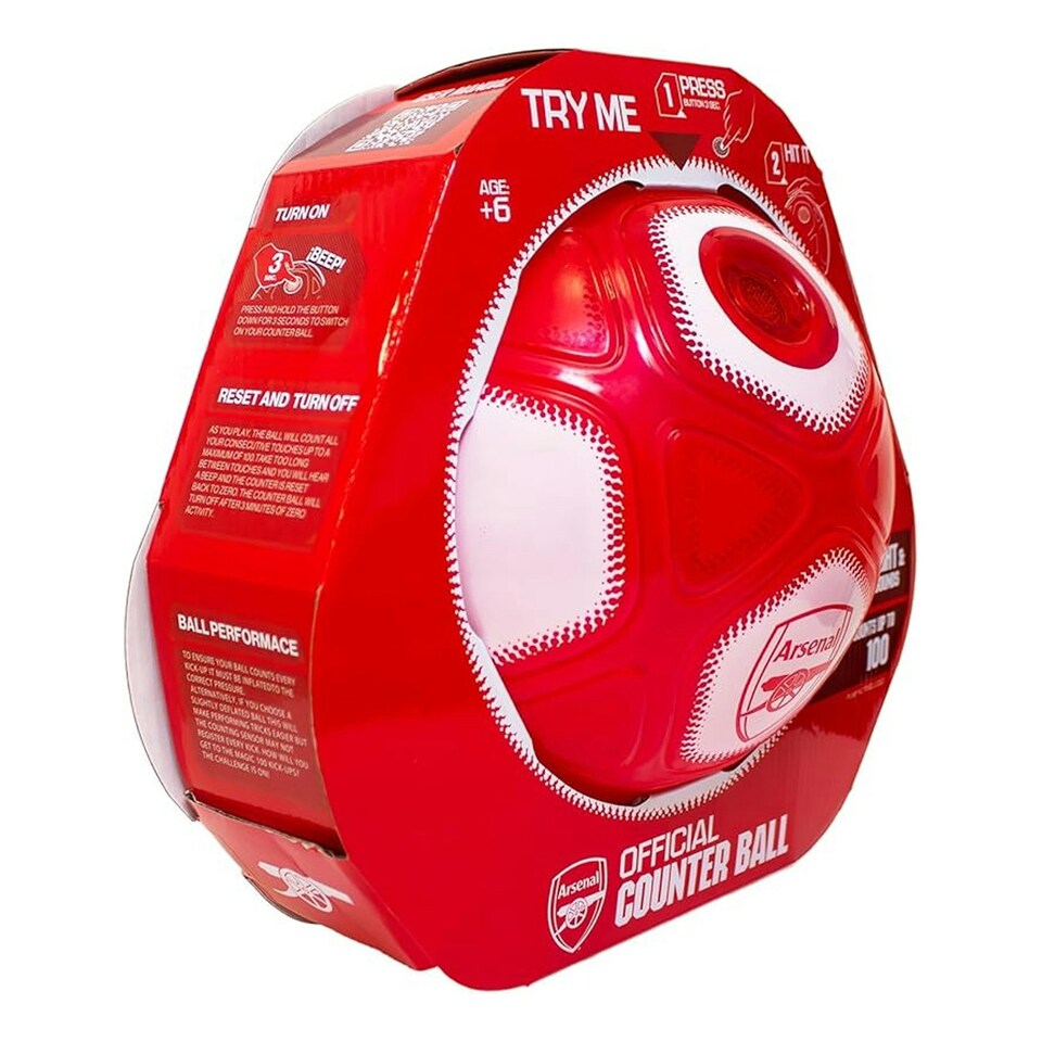 image 1 of Arsenal FC Smart Ball Counter Football - Red/White - One Size Red