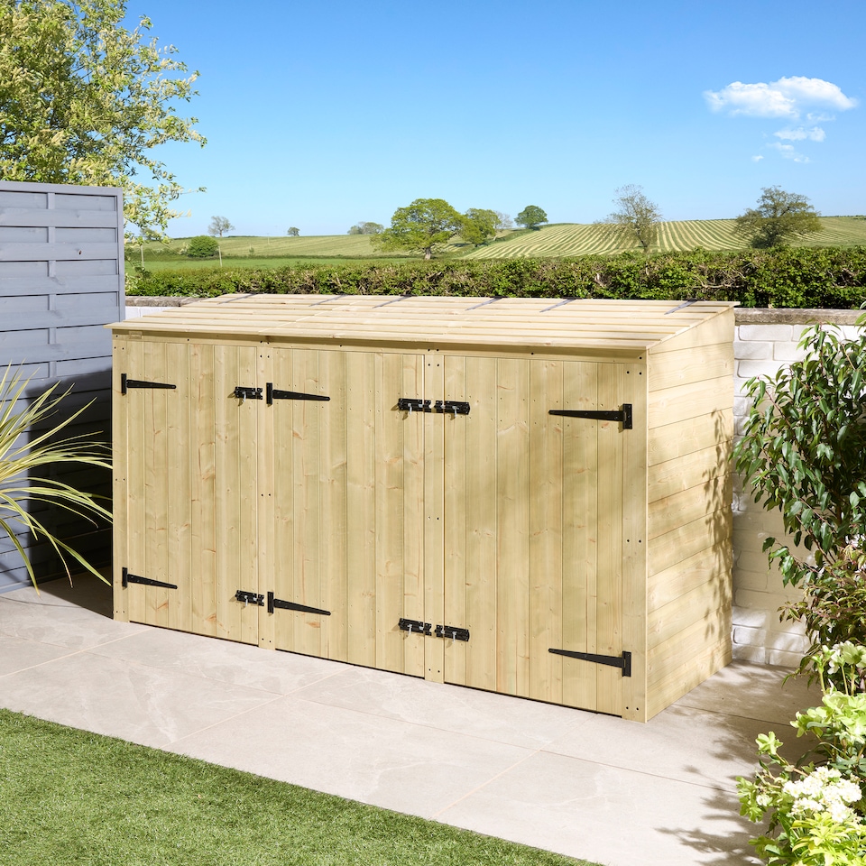 image 1 of Rowlinson Premier Shiplap Triple Bin Store