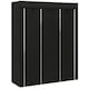 image 1 of HOMCOM Fabric Portable Wardrobe with 8 Shelves 2 Hanging Rails, Black | Black