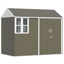 Outsunny 8 x 6ft Metal Garden Shed Outdoor Storage Shed with  Doors Window